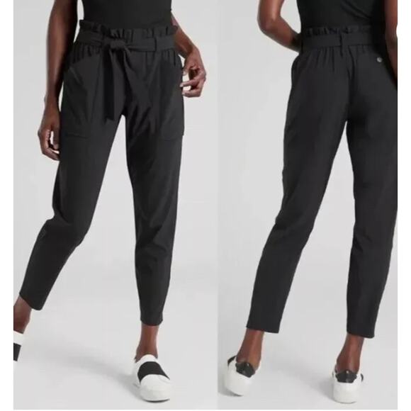 Athleta Skyline II Pant Ankle Jogger Active Pant Paperbag Size 6 Black - Picture 10 of 10